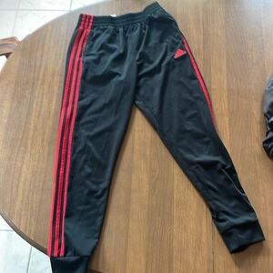 Adidas boys sweat pants back to school red and black pants 10/12 M outdoorsy kid